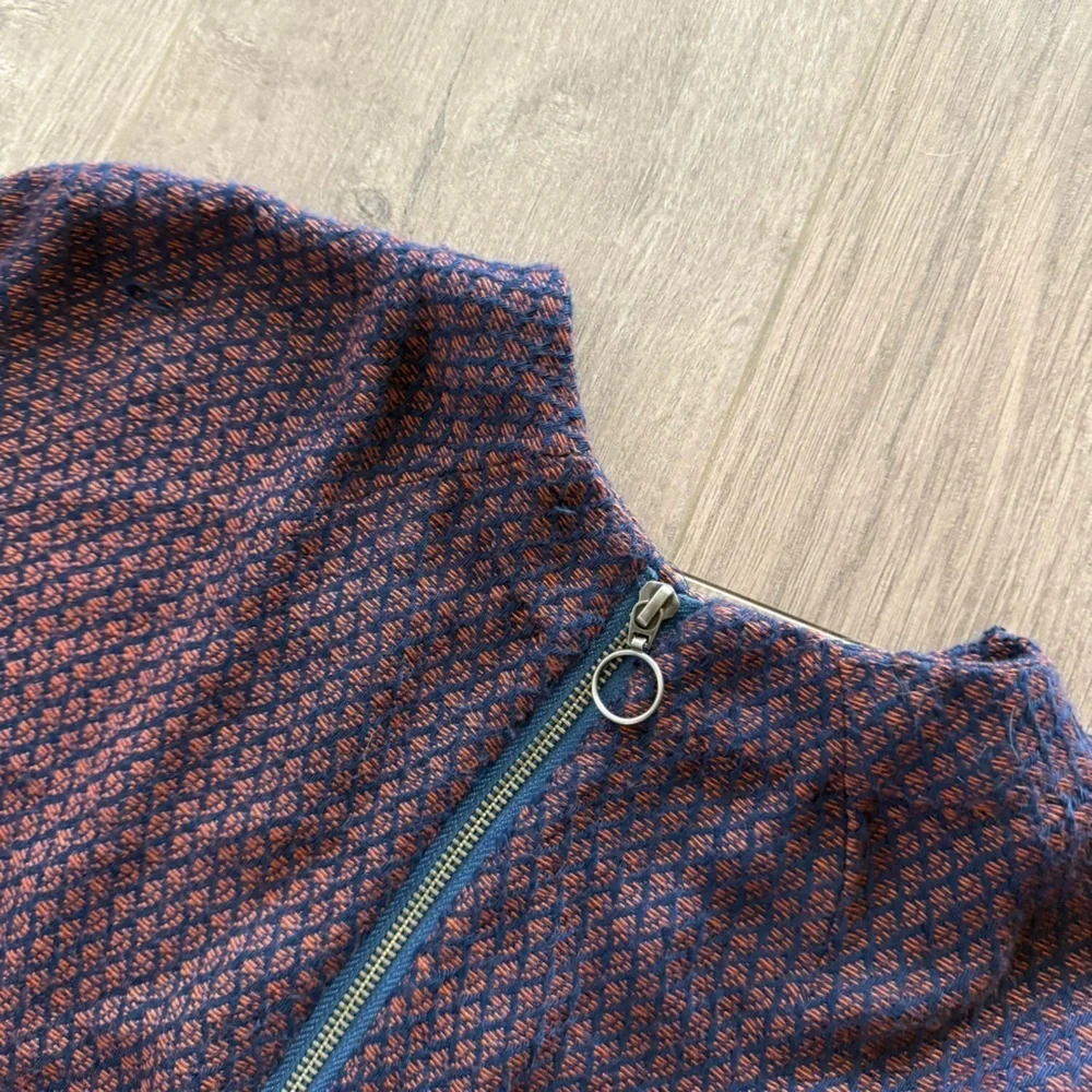 Free‎ People Autumn Rust & Navy Knit Sweater Dresss